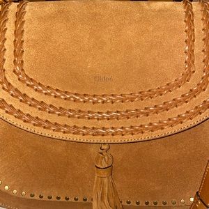 Caramel suede Chloe large Hudson bag